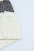 V-Neck Knitted Lantern Sleeve Pullover Sweater
